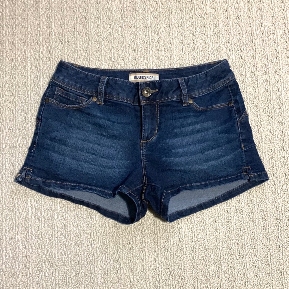 Blue Spice Stretch Denim Shorts
